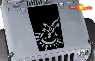 Motorhaube Gecko Blackout Aufkleber Aufkleber Vinyl Grafik JEEP WRANGLER JK JL