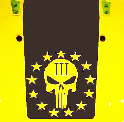 Punisher-Stil Totenkopf Sterne Blackout Motorhauben Vinylaufkleber für Jeep Wrangler JK JKU LJ TJ