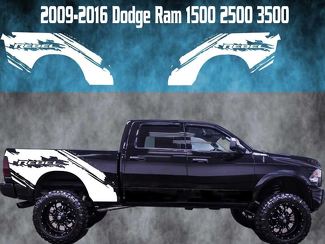 2009–2016 Dodge Ram Vinyl-Aufkleber Grafik Rebel Truck Bed Stripes 1500 2500 3500