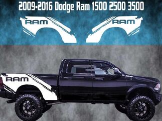 2009–2016 Dodge Ram Splash Vinyl-Aufkleber mit grafischen LKW-Bettstreifen 1500 2500 3500