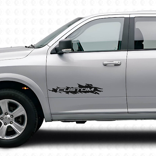 Custom Splash Style Türvinylaufkleber für Dodge Ram Rebel 1500-3500 2009-2016