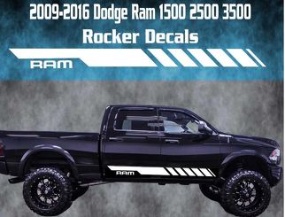2009–2016 Dodge Ram Rocker Stripe Vinyl-Aufkleber Grafik Racing 1500 2500 3500 Hemi