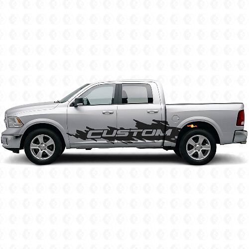 Mud Splash Custom Seitliches Vinyl-Aufkleber-Kit für Dodge Ram Rebel 2009–2016