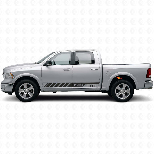 Benutzerdefinierter Stroboskop-Seitenstreifen-Aufkleber aus Vinyl für Dodge Ram Rebel 1500 2009–2016