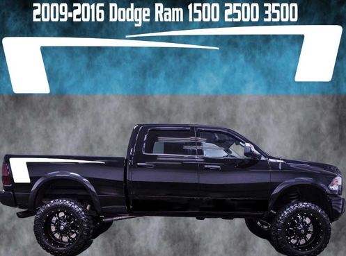Daytona Dodge Ram 1500 Bed Side Racing Heckstreifen Vinyl-Aufkleber – 2