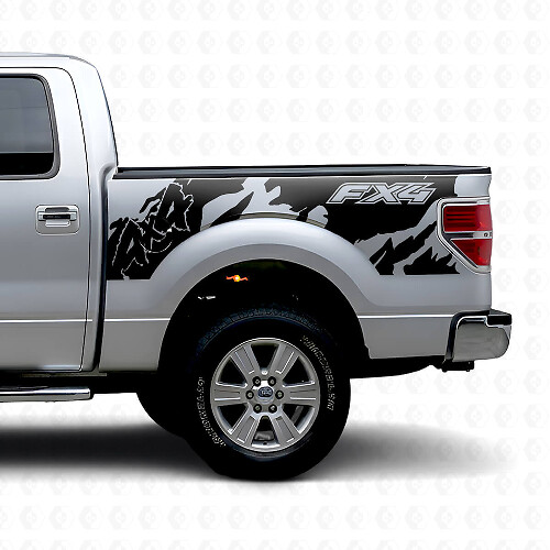FX4 4x4 Offroad-Stil Vinyl-Aufkleber für hintere Seitenflächen bei Musclecar Trucks 2010-2020_1