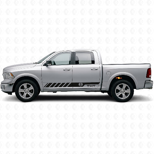 Individuelle Hemi-Stil Seitenstreifen Vinyl-Aufkleber für Dodge Ram Rebel 1500 2009–2016