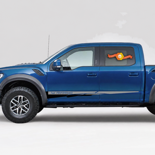 Text Performance Retro Stripes Schweller Vinylaufkleber für Ford F-150 2017-2026