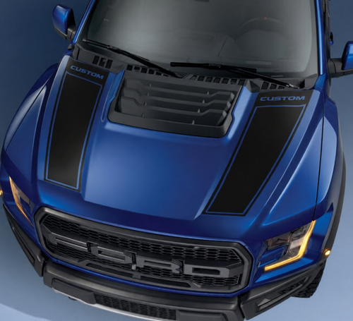 CUSTOM Dual Outline Stripes Motorhaube Vinylaufkleber für Ford F-150 2017