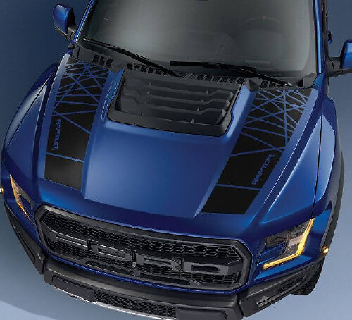 Zweifarbige Motorhauben-Streifen Grafik Vinyl-Aufkleber-Set für Musclecar Truck