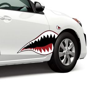 Warhawk Flying Tiger Shark Teeth Vinyl-Grafik-Aufkleber passt auf jede Limousine