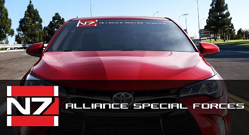 Mass Effect N7 Alliance Spezialeinheiten Windschutzscheiben Vinylaufkleber für Autos