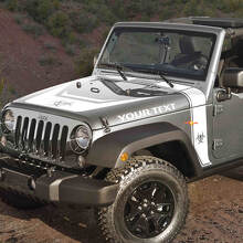 Biohazard-Stil Streifen Motorhaube Blackout Vinylaufkleber-Set für Jeep Rubicon_2