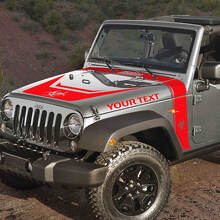 Biohazard-Stil Streifen Motorhaube Blackout Vinylaufkleber-Set für Jeep Rubicon_3
