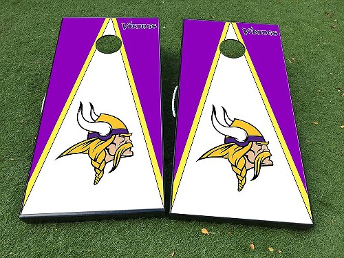 Vikings Style Cornhole Board Vinyl Wrap Aufkleber Set