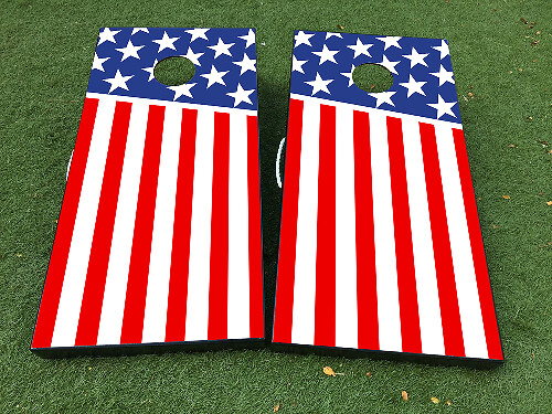 Amerikanische Flagge Cornhole-Brett Vinylfolie Aufkleberset
