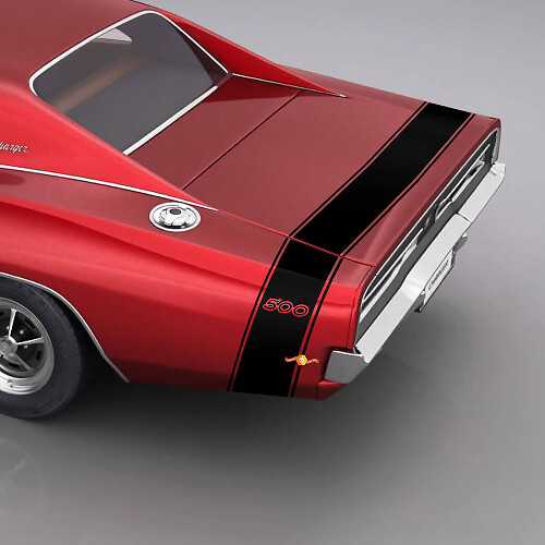 500 Stripe Heckkofferraum- und Kotflügel-Vinyl-Aufkleber-Kit für Dodge Charger 500 1969