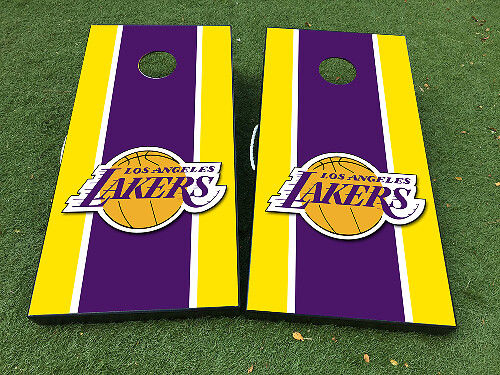 Los Angeles Lakers Style Cornhole Board Vinyl Wrap Aufkleberset
