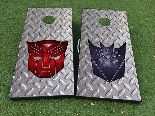 Autobot- und Decepticon-Logo Cornhole-Brett Vinylfolien-Aufkleberset
