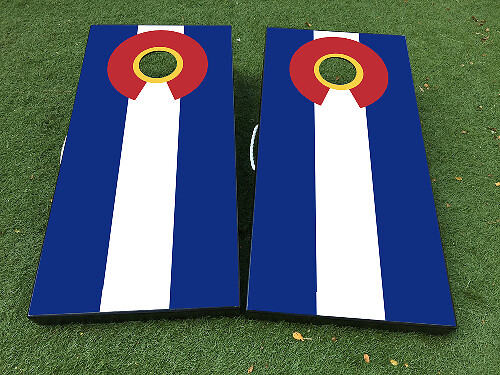 Colorado Flag Cornhole-Brett Vinyl Wrap Aufkleber-Set