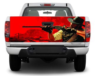 Cowboy Jagdgewehr Heckklappe Aufkleber Wrap Pick-up Truck SUV Auto Red Dead Redemption
