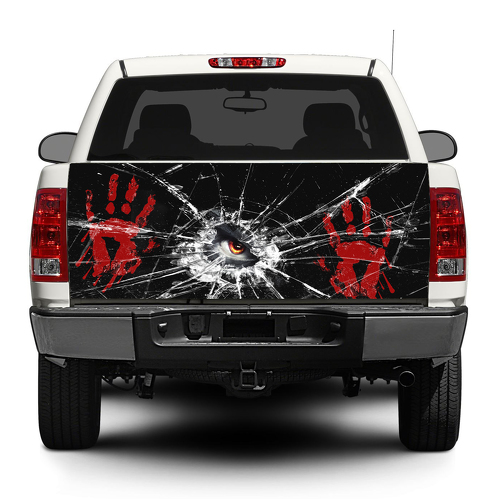 Blut Hände zerbrochenes Glas Heckklappe Aufkleber Wrap Pick-up Truck SUV Auto