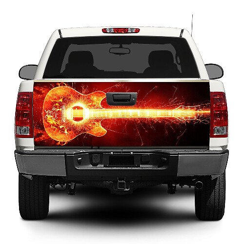 Gitarre Burning Rock Musik Heckklappe Aufkleber Aufkleber Wrap Pickup Truck SUV Auto