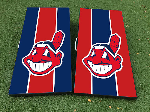 Cleveland Indians Baseball Cornhole Board Vinyl Wrap Aufkleber Set