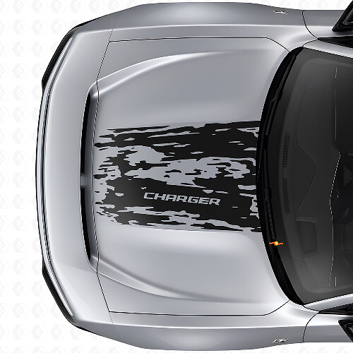 Abgenutzter Motorhauben-Vinylaufkleber für Dodge Charger Electric