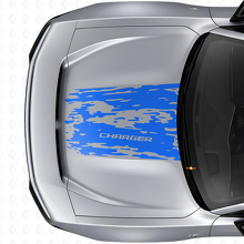 Abgenutzter Motorhauben-Vinylaufkleber für Dodge Charger Electric_2