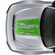 Abgenutzter Motorhauben-Vinylaufkleber für Dodge Charger Electric_3