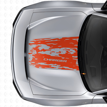 Abgenutzter Motorhauben-Vinylaufkleber für Dodge Charger Electric_4
