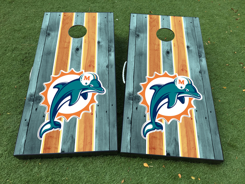 Miami Dolphins Football Cornhole Brettspiel-Aufkleber Vinylfolie mit laminierter Folie