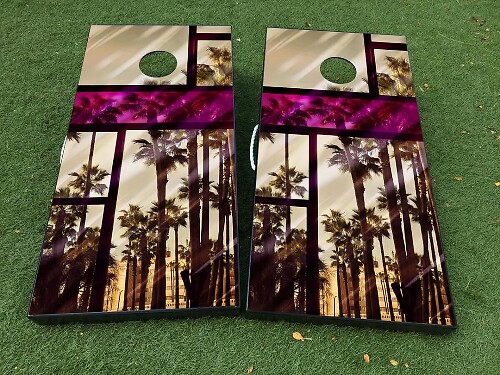 Miami Palm Cornhole Brett Vinyl-Aufkleberset