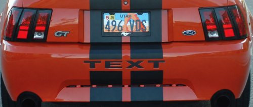 TEXT Rückstoßstangen-Buchstabeneinsätze Universeller Vinyl-Aufkleber für Ford Mustang 1999-2004