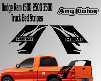 Dodge Ram Vinyl-Aufkleber Grafik Truck Bed Stripes Hemi Flames Daytona 1500 2500