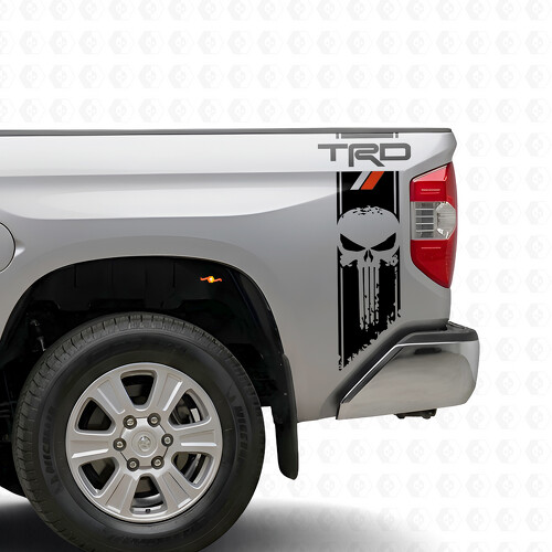 TRD Punisher Schädel Streifen Seitlicher Vinyl-Aufkleber für Toyota Tundra