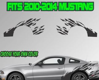 2010–2014 Ford Mustang Ripped Stripe Vinyl Aufkleber Aufkleber GT 5.0 Graphic Cobra
