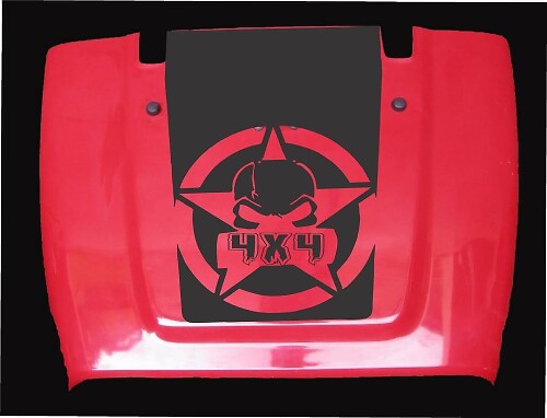 Gasmasken 4x4 Motorhauben-Vinylaufkleber für Jeep Wrangler LJ TJ JK JKU