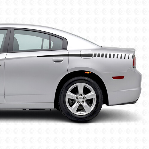 Verlaufende Stroboskop-Streifen Seiten-Vinylaufkleber für Dodge Charger 2011-2014_1