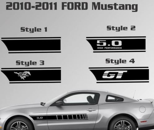 2010–2014 Ford Mustang Türstreifen Vinyl-Aufkleber Aufkleber GT 5.0 Graphic Kit Custom