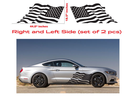 AMERIKANISCHE USA-FLAGGE Ford Mustang Aufkleber Vinyl Seitentür Grafiken