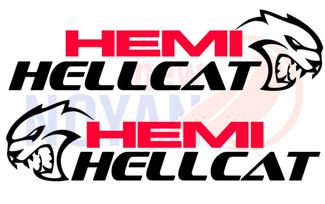 2 x Dodge Hemi Hellcat Aufkleber, Srt, gestanzter Vinyl-Aufkleber