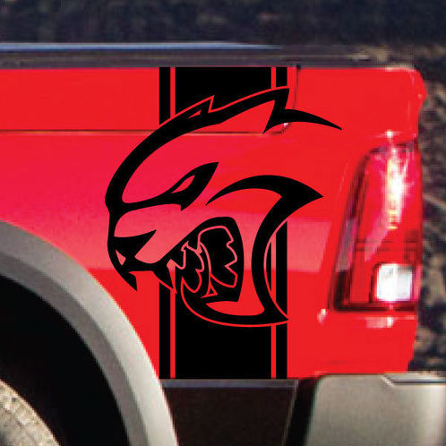 Dodge Ram Rebel Hell Cat Seitenstreifen Logo Vinyl Aufkleber Grafik Hellcat