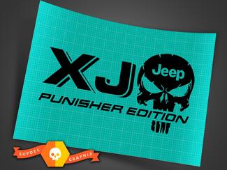 LKW-Auto-Aufkleber – (2) XJ JEEP Punisher EDITION – Vinyl-Aufkleber Outdoor-Vinyl