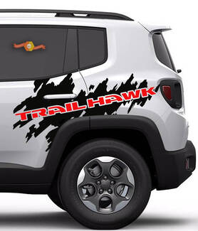 2-farbiger Jeep Renegade Cherokee Trailhawk Side Splash Logo Grafik-Vinyl-Aufkleber 2018 2023