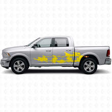 Schlamm-Spritz-Stil Schriftzug Seiten-Vinylaufkleber Set für Dodge Ram_6