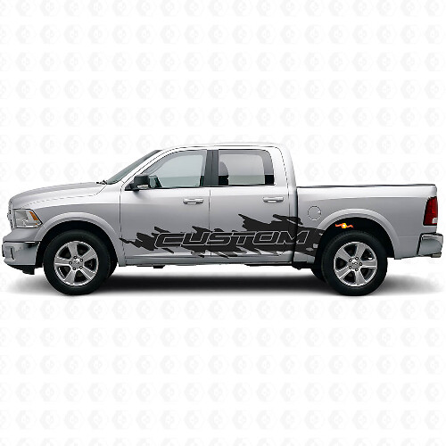 Custom Lettering Splash Style Seitlicher Vinyl-Aufkleber-Kit für Dodge Ram Truck
