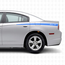 Verjüngende Streifen mit individuellem Text Seiten-Vinylaufkleber für Dodge Charger 2011-2014_2