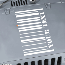 Barcode-Grafik Motorhauben-Vinylaufkleber für Jeep Wrangler 2